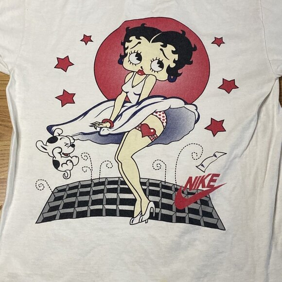 Betty Boop Nike Single Stitch Rare T Shirt Size Medium Delta Tag Vintage VTG HTF - Picture 2 of 4